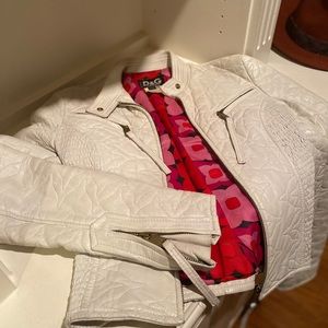 Crop Vintage couture leather jacket